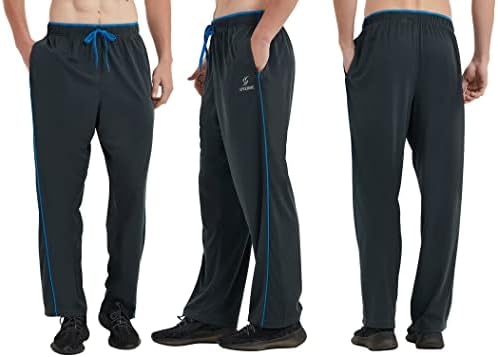 Calça de moletom SpeedMe masculina aberta com bolsos para treino, academia, corrida, corrida, casual, treinamento, atlético, esportes