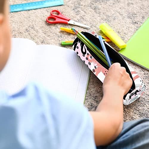 Elephnat colorido com pinceladas pontos de pincelados case de lápis bolsa de papelaria estudante bolsa zíper bolsa