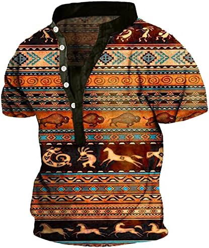 XXBR Camisetas étnicas vintage para homens, Summer Retro angustiado aztec