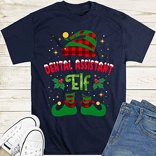 T-shirt Elf Assistant Dental, camiseta de Natal para assistente dental, camiseta de assistente dental de Natal, presente de natal para