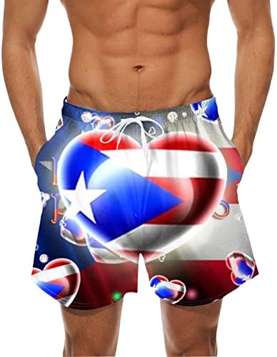 BMISEGM SUMPLEM MENS SHORTS ATHLETIC Mens Summer Independence Day Digital 3D Impressão Moda Casual Big Tall Swim Shorts