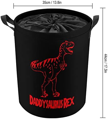 Daddysaurus rex cesto de lavanderia com lavanderia de tração de tração de lavanderia sacos de armazenamento para viagens em casa