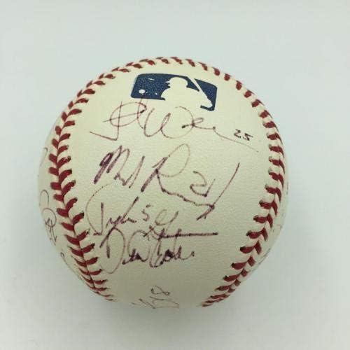 INCRÍVEL 2003 Justin Verlander Dustin Pedroia College Team assinou o Baseball JSA - Bolalls autografados