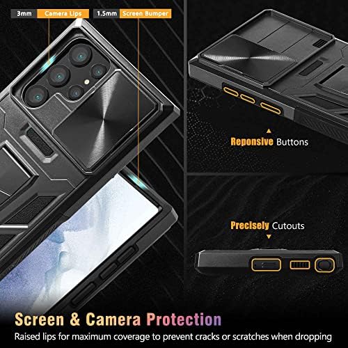 Casestar Military Armour Series Caso para Samsung Galaxy S22 Ultra 2022 ， Build -In Kickstand e Camera Protection