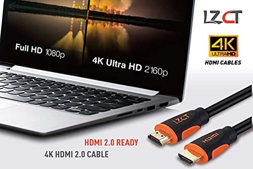 LZCT 4K Cabo HDMI de alta velocidade 30 pés com Ethernet HDMI CORD V2.0 Suporte 4K@60HZ Ultra HD 2160p 3D Arc HDR Mold de