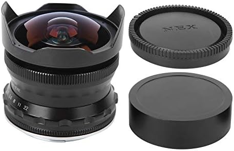 Vifemify Lens de câmera sem espelho 7,5 mm f2.8 Fisheye Lente de câmera sem espelho Otimize a imagem de latão M4 3 suportes para