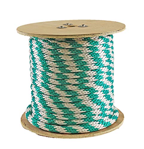 Corda rei sbp -58140gw corda poli trançada sólida - verde/branco - 5/8 polegadas x 140 pés