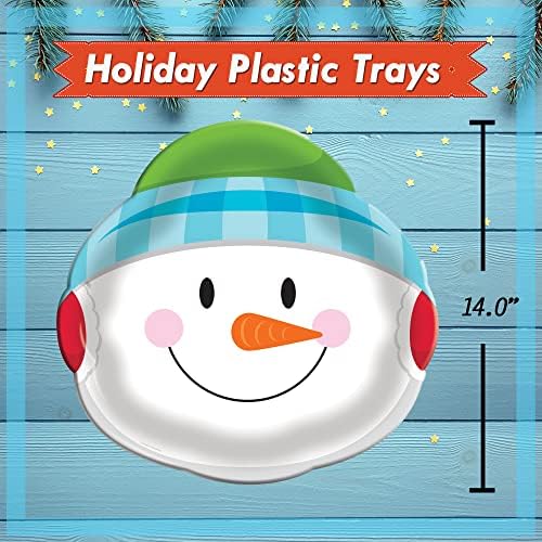 Bandejas de férias de conversão criativa | 3 Bandejas de plástico da contagem 14 - Papai Noel, Penguin, Snowman | 14