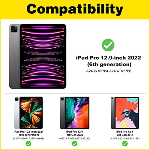 Procase iPad Pro 12,9 polegadas Protetor de tela de privacidade 2022 2021 2020 2018 Pacote com iPad Pro 12.9 Caso acidentado