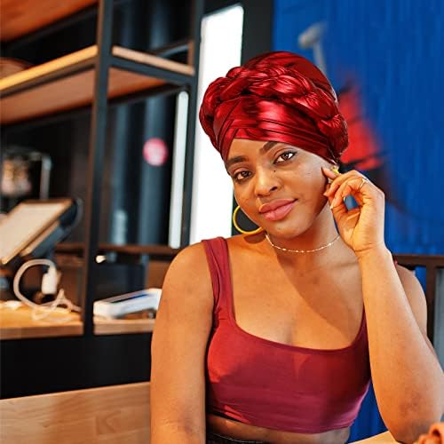 JANMERCY 4 PCS Cabeça de turbante africana envolve o gorro de cabeceira de cabeceira de capital Africano Turbans de cabeça