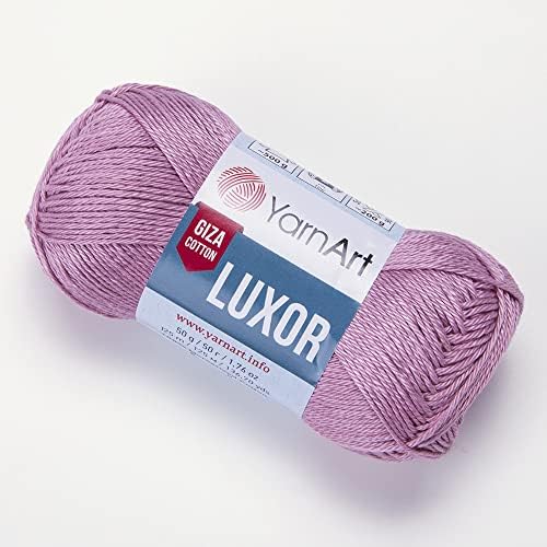 YARART Luxor Cotton, de fios de algodão de Gizé, macio, super fino para crochê e tricô /