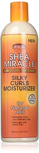 Orgulho Africano Shea Miracle Silky Curls Hidratante de cabelo - Contém Shea & African Mango Butter, 12 oz