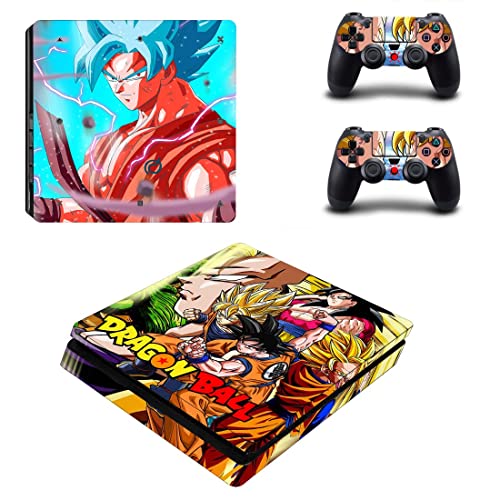Anime Drago e Balões VIP Son Goku, Vegeta, Super Saiyan PS4 ou Ps5 Skin Skin para PlayStation 4 ou 5 Console e 2 Controllers Decalk Vinyl - V2341