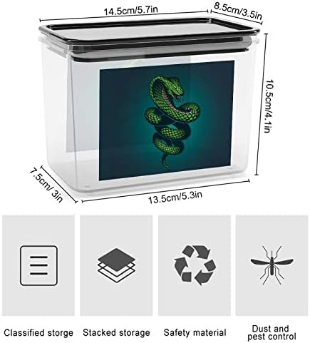 Cobra Snake Storage Box Plástico Organizador de alimentos Latas de recipiente com tampa para cozinha