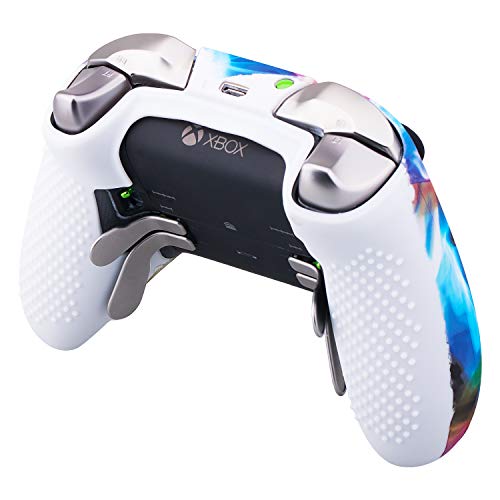 9cdeer 1 x Proteção Personalizar transferência Imprimir tampa de silicone Skin Rainbow + 6 Caps analógicos para Xbox elite