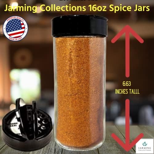 Jarming Collections Glass Glass Spice Girs com tampas de shaker - potes de especiar