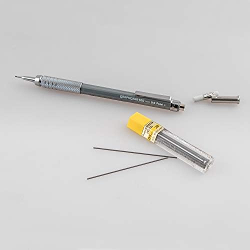 Pentel Gráfico Gear 500 Lápis de desenho automático, 0,9 mm, cano cinza, 1 pacote