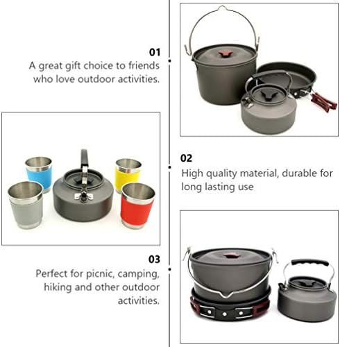 Besportble Dinnerware Sets Conjunto de panela de cozinha 22pcs Ponto de acampamento ao ar livre acampar painéis portátil fora