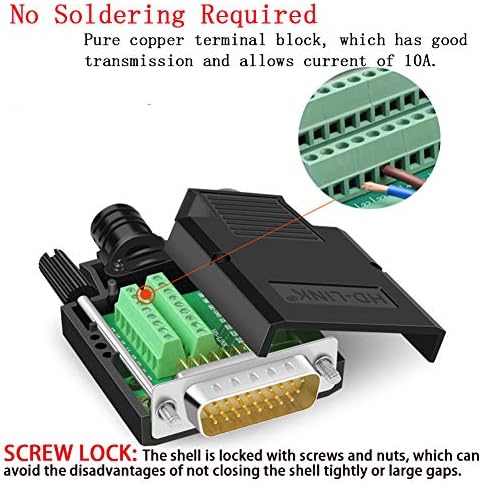 Conector de breakout do anmbest db26, solderfree rs232 d-sub serial to 26 pin porto terminal de porto masculino Adaptador masculino