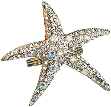 Wodmb 8 Pack Starfish Nabines Rings, strassina guardanapo de guardanapo para festa de casamento (cor: prata, tamanho