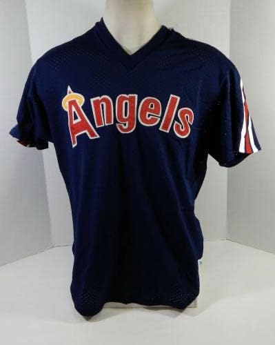 1983-90 California Angels 58 Game usou Blue Jersey Batting Practice 259 - Jogo usado MLB Jerseys