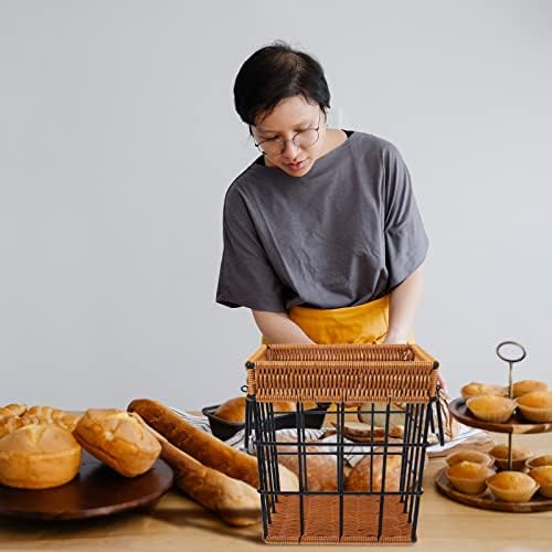 Didiseaon Wicker Storage cesto de cesta de pão de pão tecido tecido alimento vegetais de fruto que serve cesto de cesto de cesta
