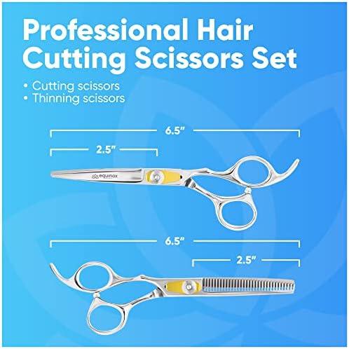 Equinox Profissional Hair Cutting Scissors Conjunto - Corte de cabelo e rachim/texturização Conjunto de tesouras