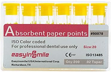 1 caixa de papel absorvente pontos endodônticos 02/04/06Tapper para tamanhos mistas estéreis do Dental Endo estéril