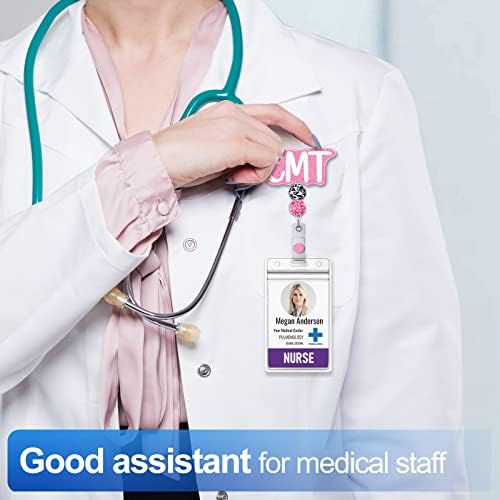 Plifal EMT Badge Reel Titular retrátil com clipe de identificação para enfermagem Nome de enfermagem cartão de tag tag