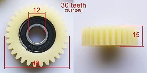 Bienka Gear 3pcs Um conjunto, 30 dentes PA66 Rolamento de esferas Substituição de 48 mm, engrenagem de rolo de triciclo de moto
