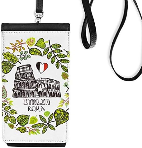 Colosseum Roma Itália Ilustração Pão de carteira de bolsa pendurada bolsa móvel bolso preto