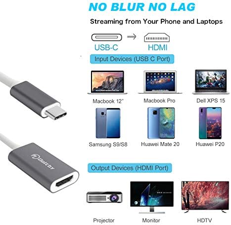 DOITBY USB C a HDMI Adaptador 4K para Samsung Galaxy S21/S20/10/9/8, MacBook Pro, MacBook, iPad Pro, MacBook Air, Dell