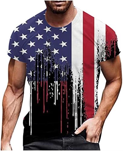 Camisas do Dia do Memorial Lcepcy para homens bandeira americana Carcoa estampada Camisetas de manga curta camisetas patrióticas