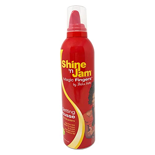 AmPro Shine-n-Jam Magic Fingers Cenando Mousse para Braiders 12 FL OZ