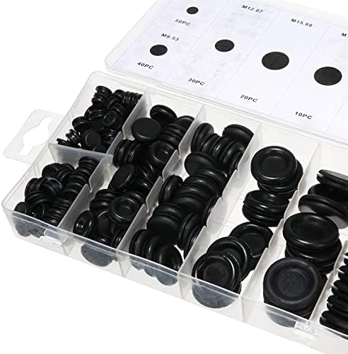 Arruelas de doenbolo 170pcs Black Rubber Grommet Kit Firewall Plug Plug Plug Set Car Wire Electrical Wire Kit Hardware Tool