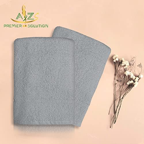 A2Z Premier Solution Toalhas de mão, conjunto de 2 White & Cream Cam Design de borda de mão algodão de toalhas de mão, 40 pol.