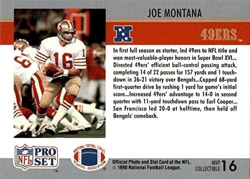 Joe Montana 1990 PRO-SET Super Bowl MVP Football Card #16