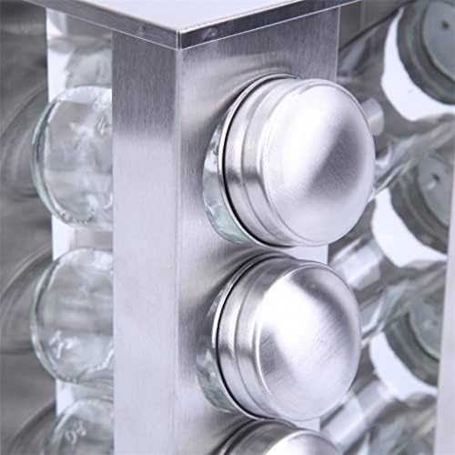N/A 16 frascos de rotação rotação rack de rack de aço inoxidável Temporado suporte condimento Condimento Sal