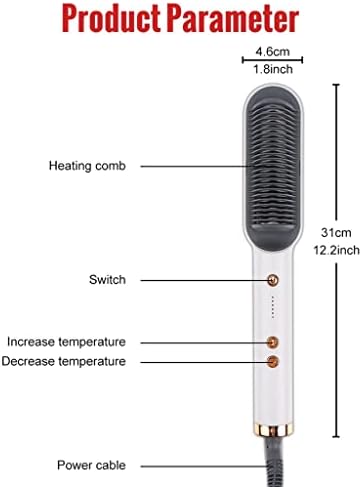 Zlxdp Multifuncional Longenhador Pincel de alisador de calor elétrico Ferramenta de modelagem de alisadores de alisadores de pente