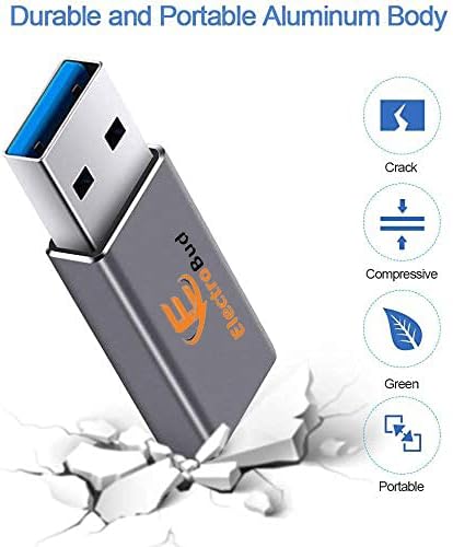 Eletrobud [pacote de 2 USB 3.0 C fêmea para USB um adaptador masculino