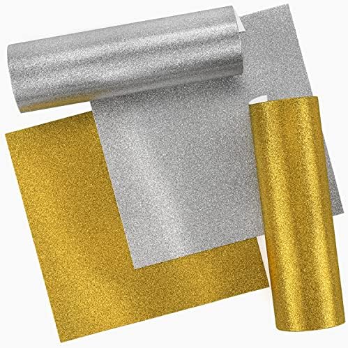 Arteza Glitter Paper, 24 folhas, 12 x 12 polegadas, papel de scrapbook de ouro e prata, suprimentos de artes e ofícios para decoração de férias, decoupage e projetos de bricolage