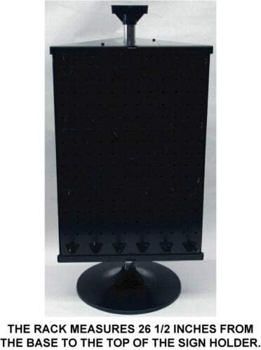 Black Counter Top Peg placar Spinner Rack Display 3 lados com ganchos