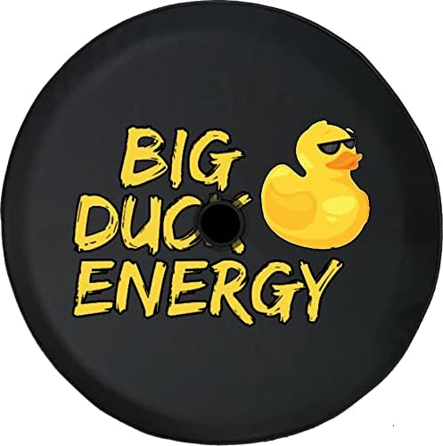 Tampa de pneu de pato de borracha amarela de pato Big Duck com orifício de câmera de backup se encaixa na borda de 17 a 20 polegadas