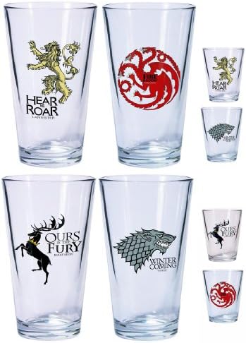 Dark Horse Comics Game of Thrones Pint Glass & Shot Glass Conjunto de 8