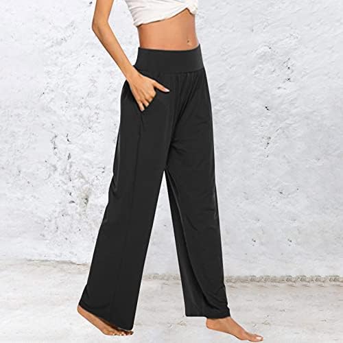 Renyin Plus Size calças casuais para mulheres 4x-5x feminino yoga calça de moletom confortável de pernas largas largas