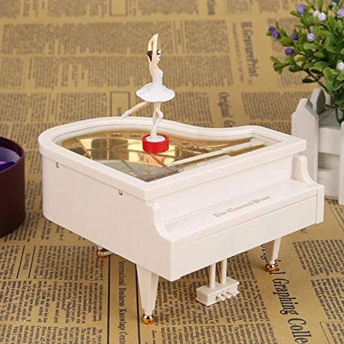 N/A Rotativo Dancing Girl Piano Box Box Box Decoração decorativa para dar namorada presente de aniversário criativo