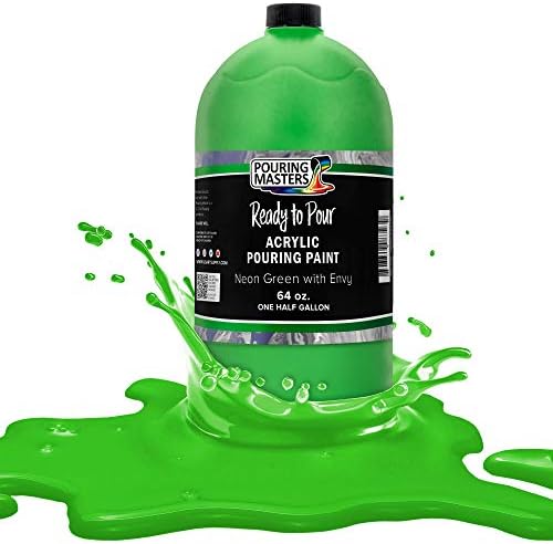 Derramando mestres neon verde com inveja acrílico pronto para derramar tinta derramada-premium de 64 onças pré-misturadas
