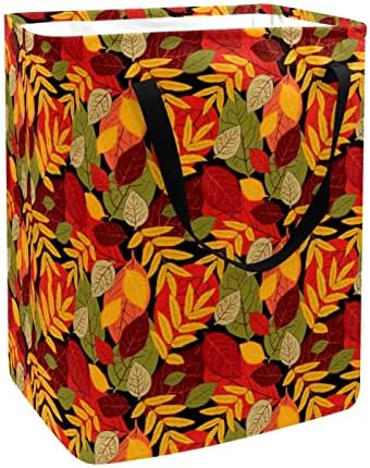 Outono de outono folhas padrão estampestas cestas de roupa dobrável, cestas de lavanderia à prova d'água 60l de lavagem de roupas