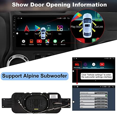 Iying Wireless CarPlay Android Auto Car Séreo para Jeep Wrangler 2015-2017, 4 GB+64 GB de rádio para carro Android