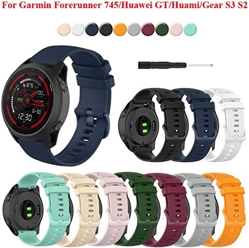 EGSDSE 20 22mm Redução rápida Silicone Watch Band Strap for Garmin Forerunner 745 Smart Watch Wrist Band Strap